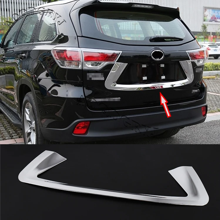 1pcs For Toyota Highlander 2015-2018 ABS Chrome Trunk Rear License Plate Frame Moulding Cover Trim Car Styling Accessorie | Автомобили и