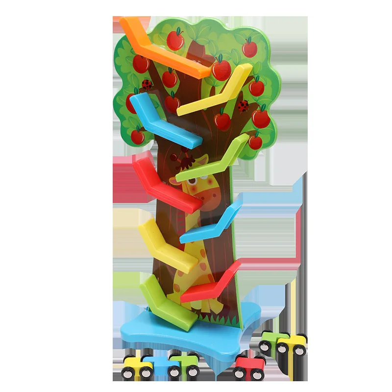 

Wooden Educational Inertia Speed 9 Layer Camera Track Fruit Tree hua xiang che CHILDREN'S Toy