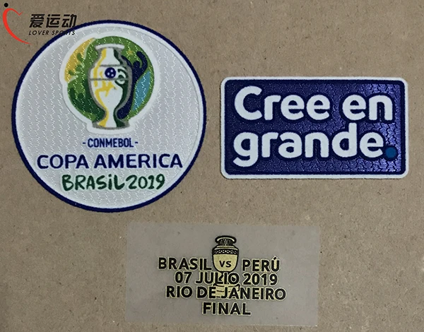 Финальная COPA AMERICA 2019 Аутентичные патчи + Дата сопоставления Бразилия против Перу