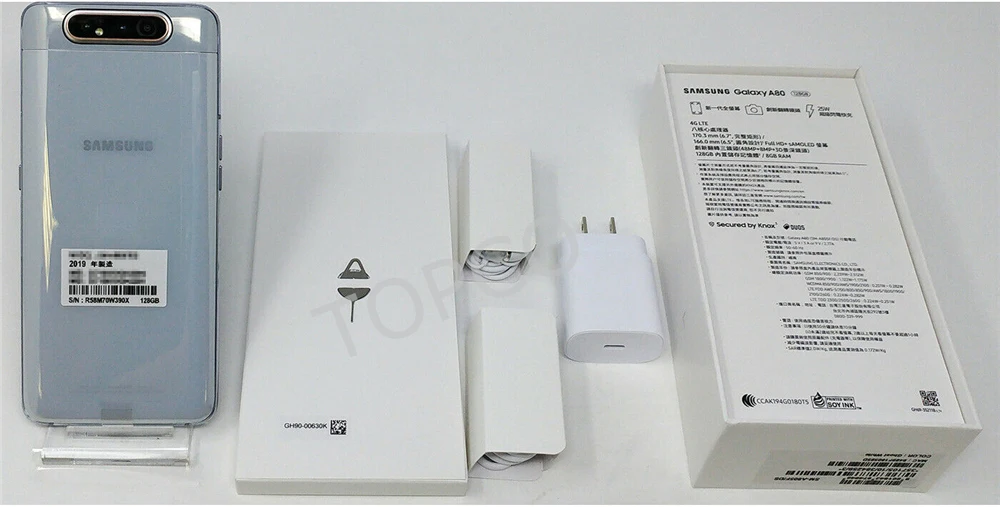 Samsung Galaxy A80 A8050,, 4G, Android, мобильный телефон, четыре ядра, 6,7 дюймов, две sim-карты, 48 МП и 8 Мп, всплывающая камера, 8 ГБ и 128 ГБ, Snapdragon