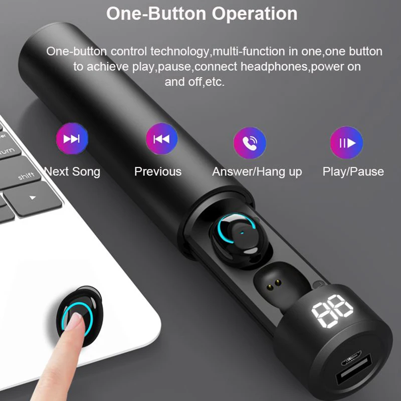Q19 TWS беспроводные наушники 3D стерео мини Bluetooth наушники 5,0 с двойным микрофоном спортивные водонепроницаемые наушники гарнитура для автоматического сопряжения