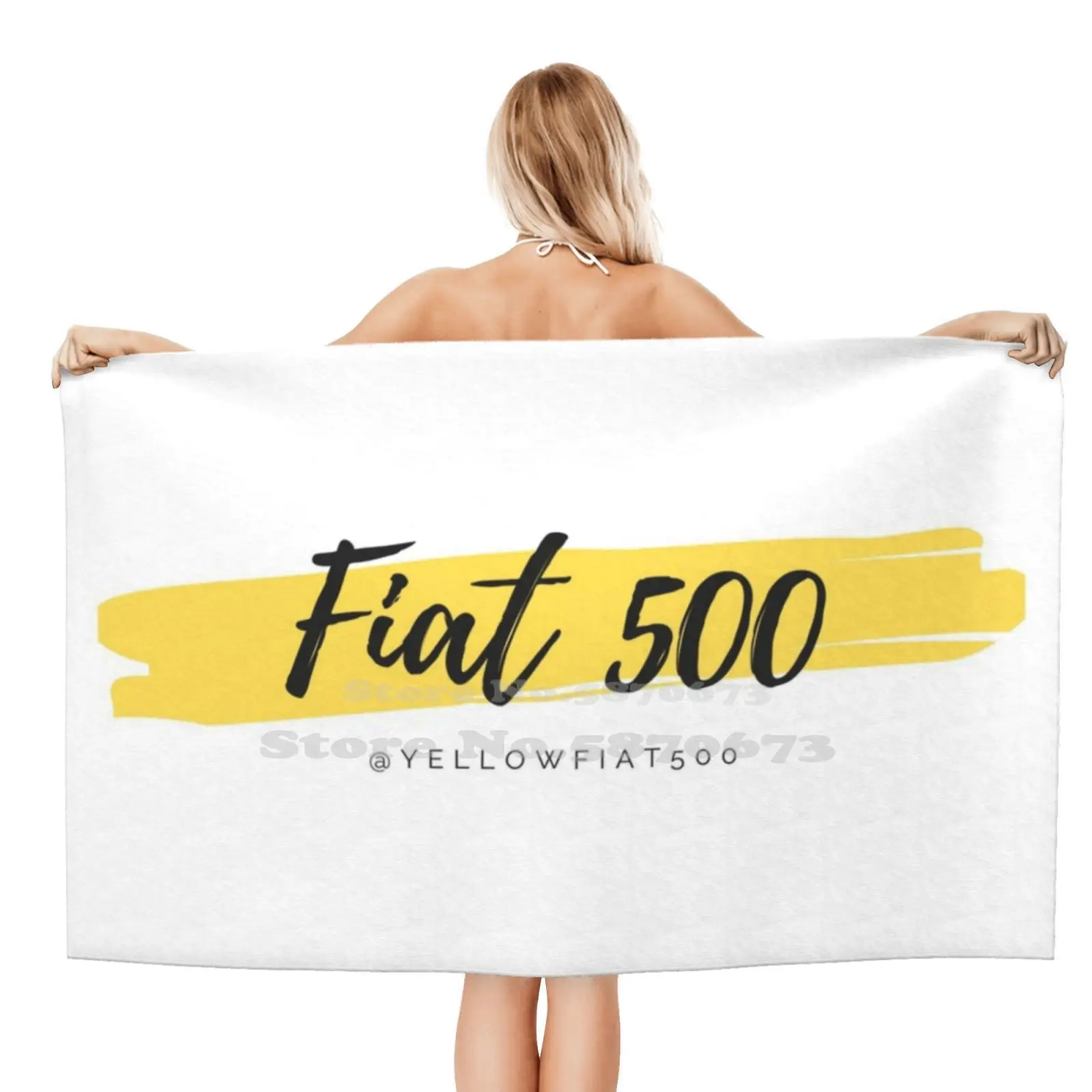 Fiat 500 Vernice (Giallo Brillante) Asciugamani Da Bagno In Fibra Superfine Asciugamano Yellowfiat500 Fiat 500 Fiat Cinquecento Fiat 500