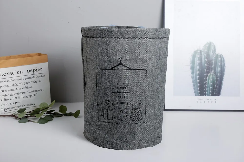 Laundry Basket Picnic Basket Stand Toy Storage Box Bag Cotton Washing Dirty Clothes  Basket Organizer Bin Handle 4050 (3)