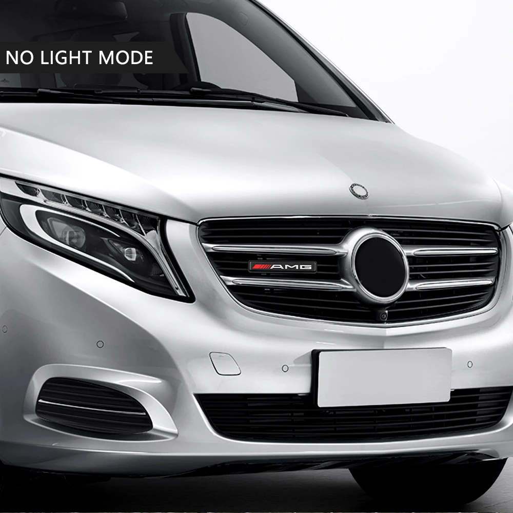 1pc Car Front Hood Grille Emblem Badge LED Decorative lights for Mercedes benz AMG w204 w203 w212 w211 w124 w214 Car accessories