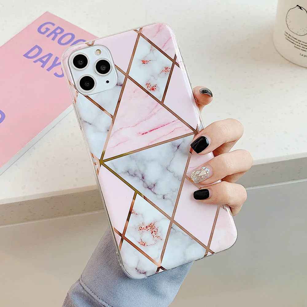 Роскошный lovecom покрытие ананас Мрамор чехол для iPhone 11 Pro XR XS Max 6 6s 7 8 Plus Противоударная защитная задняя панель для телефона из мягкого термопластичного полиуретана с изображением подарка - Цвет: b