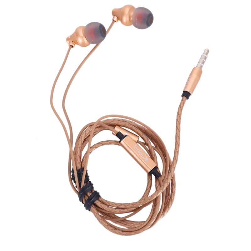 Gold FFYY-Kubite T-007J, 3,5 мм, супер бас, стерео наушники-вкладыши, наушники, Спортивная гарнитура с микрофоном для iPhone - Color: Gold