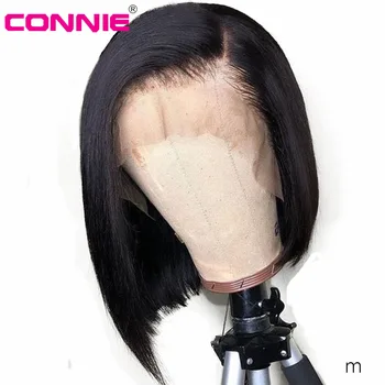

Connie Hair Short Lace Front Human Hair Wigs Peruvian Wig with Pre Plucked Hairline For Black Women Remy Hair Bob Wig
