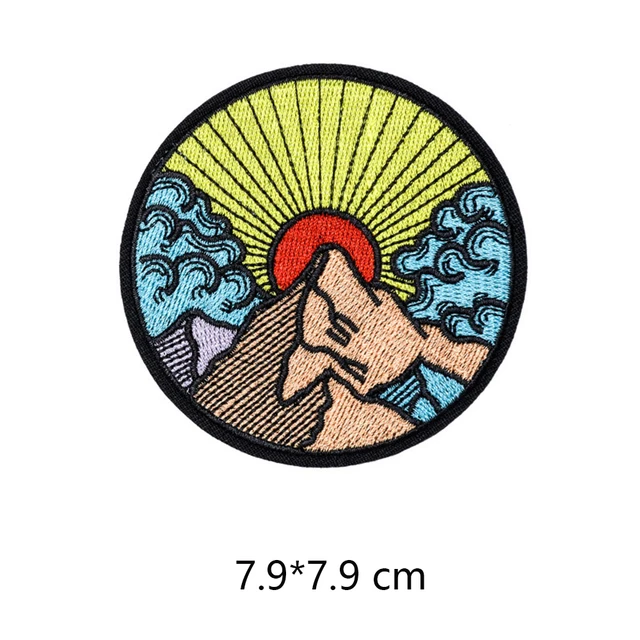 Scenery Sun Cute Iron On Patches For Clothes Handmade Sewing Patterns Embroidered Applique Patch On Clothes Stickers Vintage 10