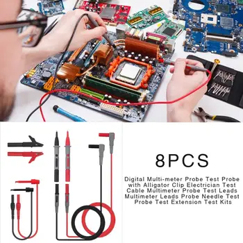 

8PCS/Set Digital Multi-meter Probe Test Probe With Alligator Clip Electrician Test Cable Multimeter Probe Test Leads Kits