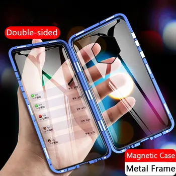 

Magnetic Adsorption Phone Case for Nokia 9 PureView Cover Double-sided Tempered Glass Metal Frame Bumper Cases For 9 PureView