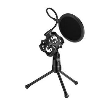 

Anti-Spray Bracket Kit Stick Clip Microphone Tripod Stand Foldable Holder Filter Desktop Durable Practical Net