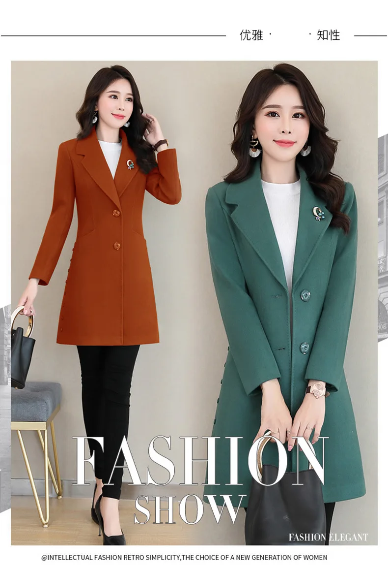 Woolen Jacket Women's Autumn& Winter New Mzyg1820-1 with Chest Women's Woolen