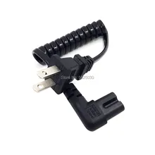 Портативный США цифровой шнур NEMA 1-15P к IEC320 C7 правый угол выдвижной шнур питания американский пружинный кабель для ПК компьютера