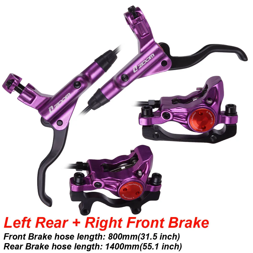 LR-RF Purple ZTTO MTB шоссейный велосипед линия Тяговая гидравлическая Дисковая тормозная штангенциркуль Передняя Задняя 800/1400 мм горный велосипед масло дисковый тормоз E-BIKE - Цвет: LR-RF Purple
