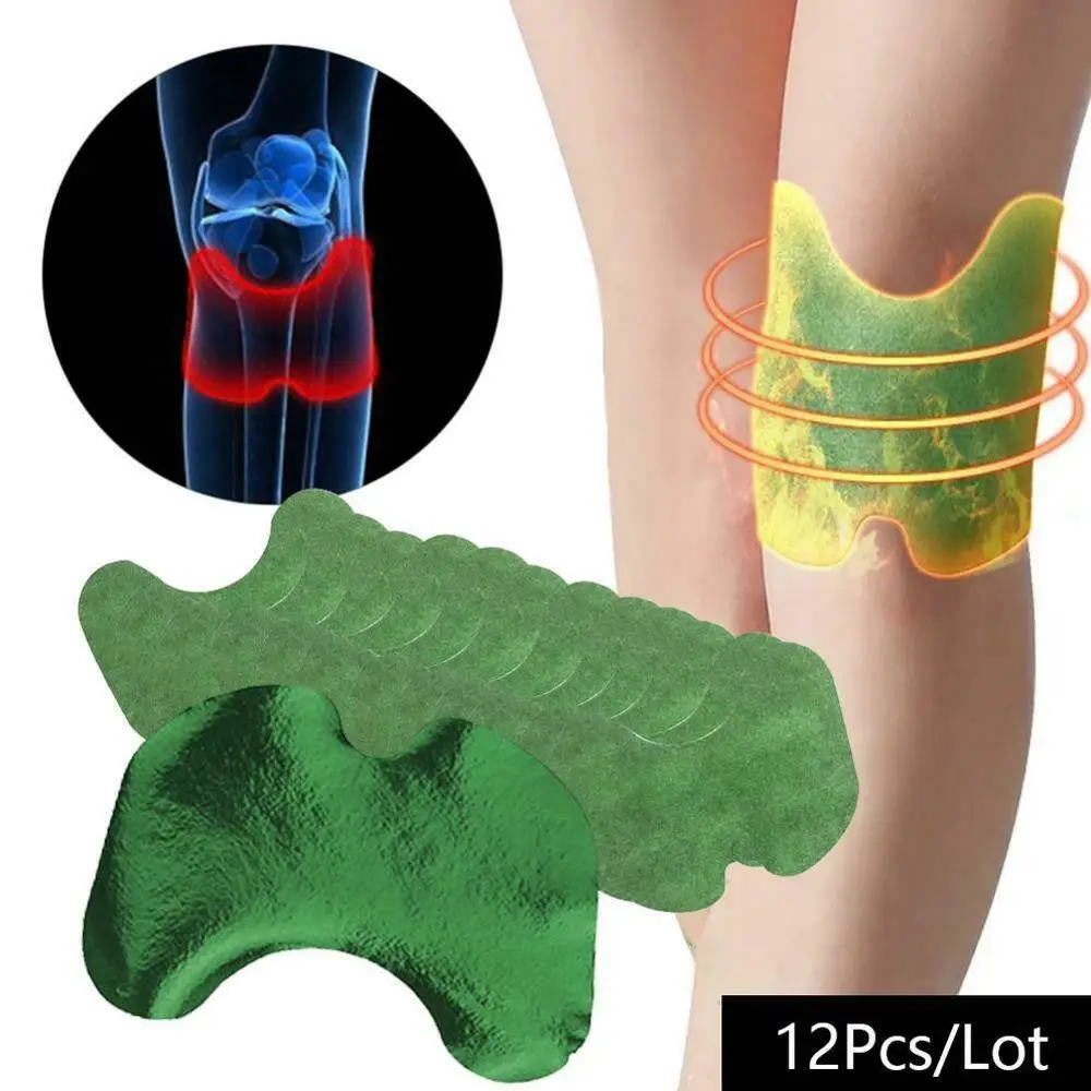 12pcs/bag New Knee Plaster Sticker Wormwood Extract Knee Joint Ache Pain Relieving Paster Knee Rheumatoid Arthritis Body Patch