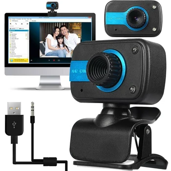 

Micro Small Camera Secret Camera HD Webcam with Built-in Microphone USB 2.0 Driver Free Clip-on Web Camera for PC