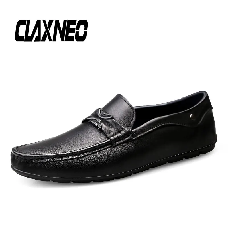 

CLAXNEO Man Leather Shoes Slipons Summer Autumn Male Boat Shoe Casual Loafers Men's Moccasins Genuine Leather Breathable