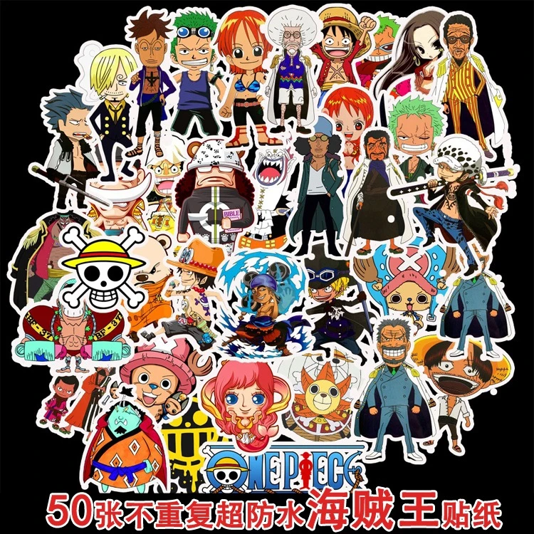 50 Pieces One Piece Luffy Cartoon Graffiti Stickers Luggage Travel Suitcase Laptop Notebook Stickers For Students Children Gift Aliexpress Toys Hobbies
