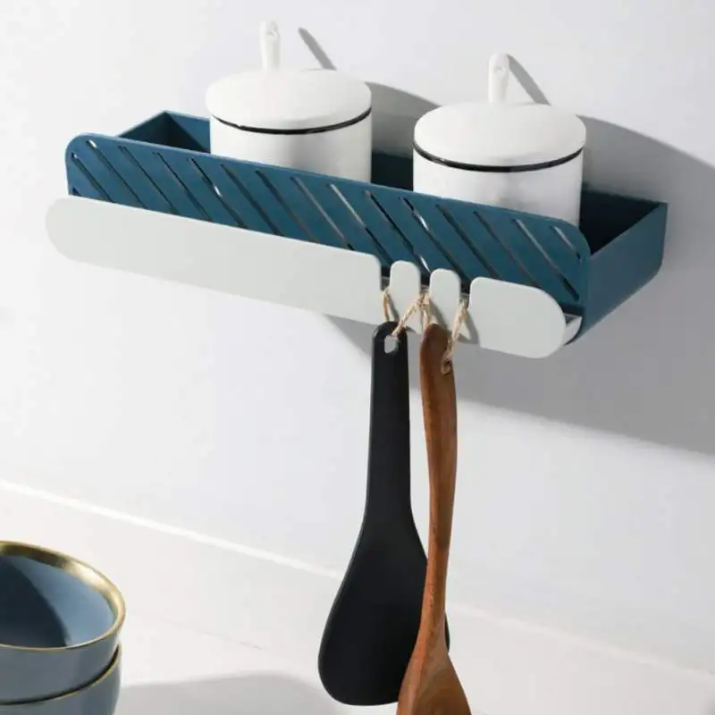 Bathroom Rack Punch Free Shelf Wall Hanging Storage Rack Drain Rack With Hanger Sundries Rack Storage Holder