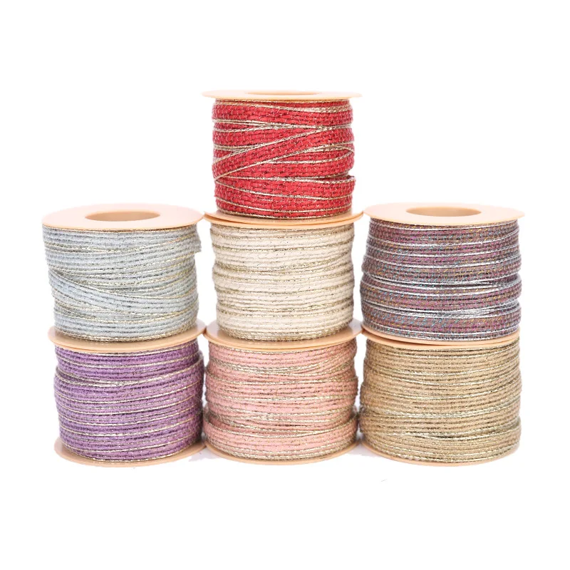 

10meters/lot 7mm Vintage Colored Braided Hemp Rope Ribbon DIY Handmade Craft Accessories Hairpin Waist Tie Hat Party Decoration