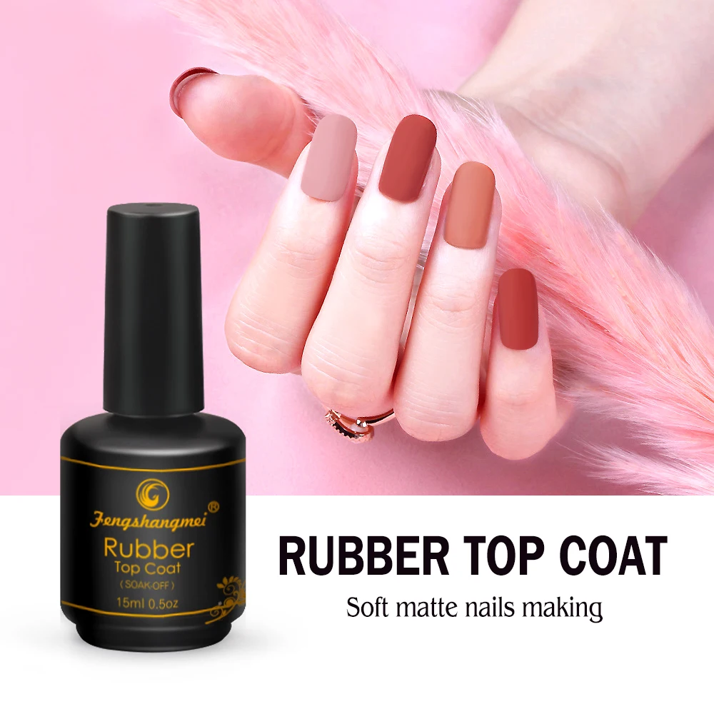 Fengshangmei 15ml Velvet Matte Top Coat For Nail Gel Uv Led No Wipe