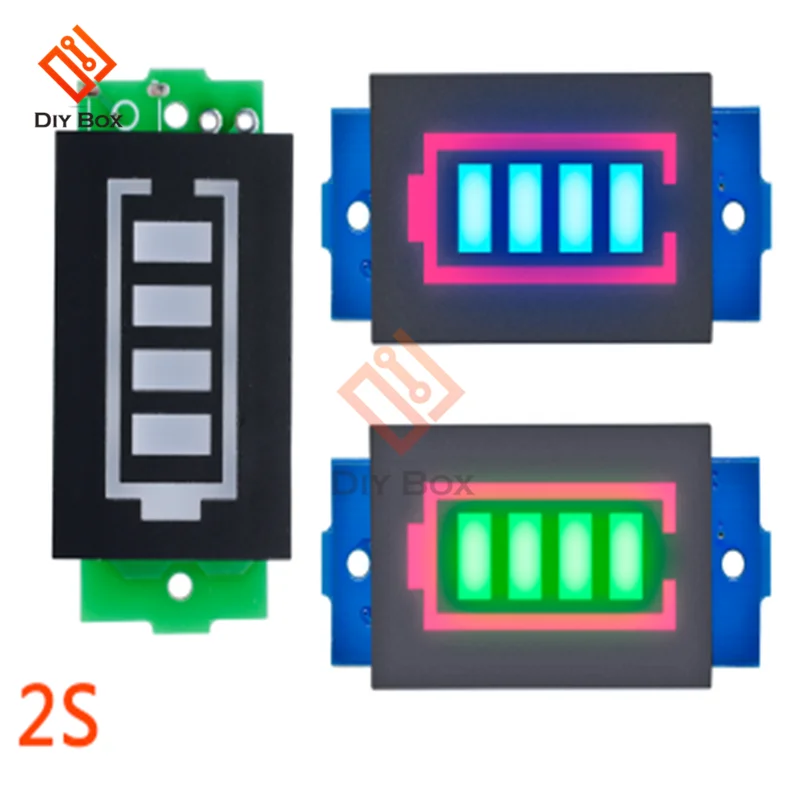 1 S/2 S/3 S/4S/6 S/7 S 12V 18650 Li-po литий-ионный аккумулятор Емкость Вольтметр с индикатором питания Тестер Синий Зеленый светодиодный дисплей Панель - Цвет: 2S