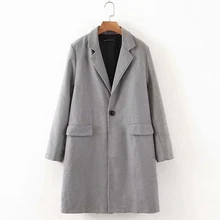 ZOEPO Single Button Wool Coats Women Fashion Autumn Winter Solid Jackets Women Elegant Pocket Long Sleeve Coats Female Ladies JN