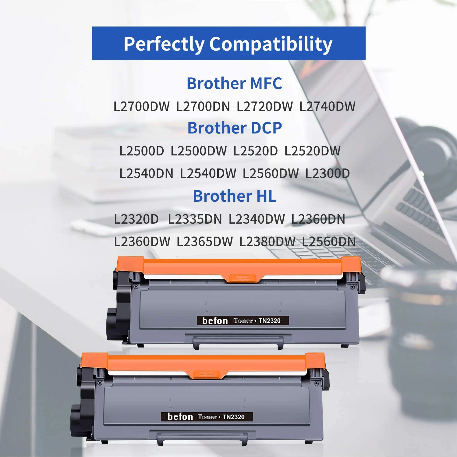 befon TN 2320 TN 2310 Replacement for Brother TN2320 TN2310 Toner  Cartridges Compatible with Brother MFC-L2700DW L2720DW L2740DW - AliExpress