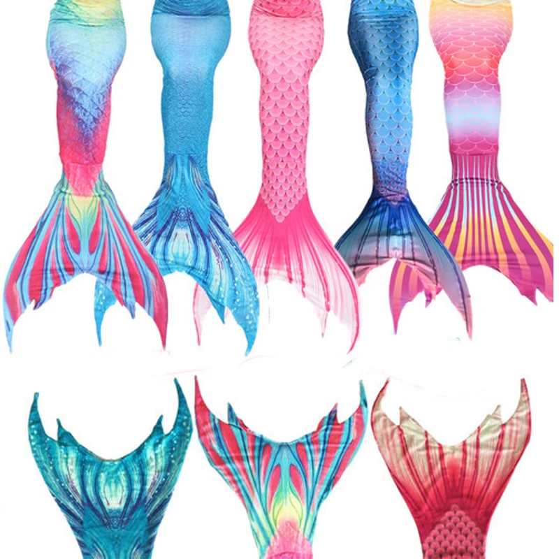 Mermaid Tail With Monofin Newest Luxurious Kids Adult Women Cosplay Costume Gift 
