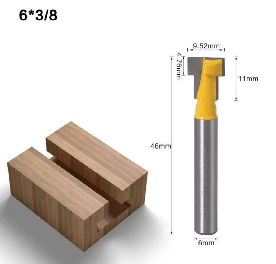 1 шт. 6 мм хвостовик T-Track долбежные& t-слот резак для замков фреза для дерева стальная ручка 3/8 ''& 1/2'' Длина резак для дерева