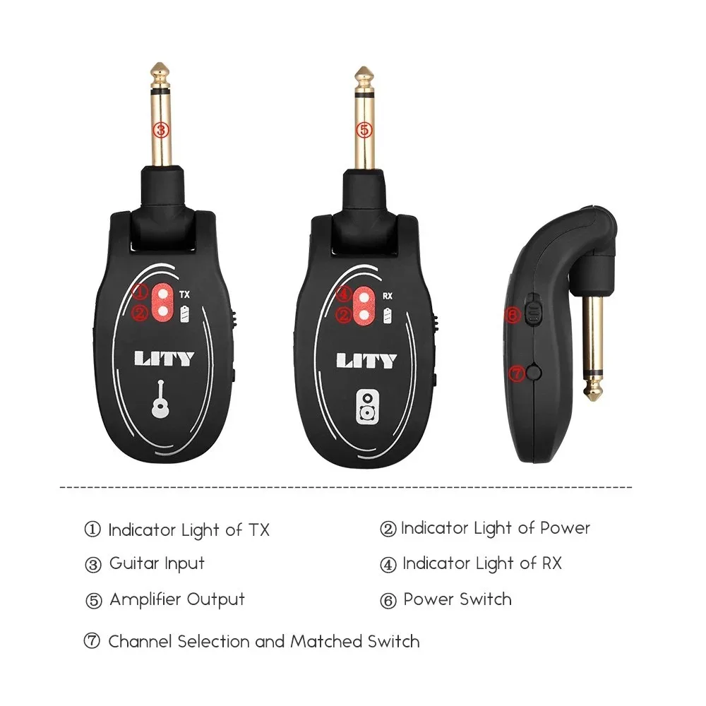 UHF Беспроводная Аудио Гитара передатчик звука и приемник система подходит для электроакустического инструмента беспроводной адаптер