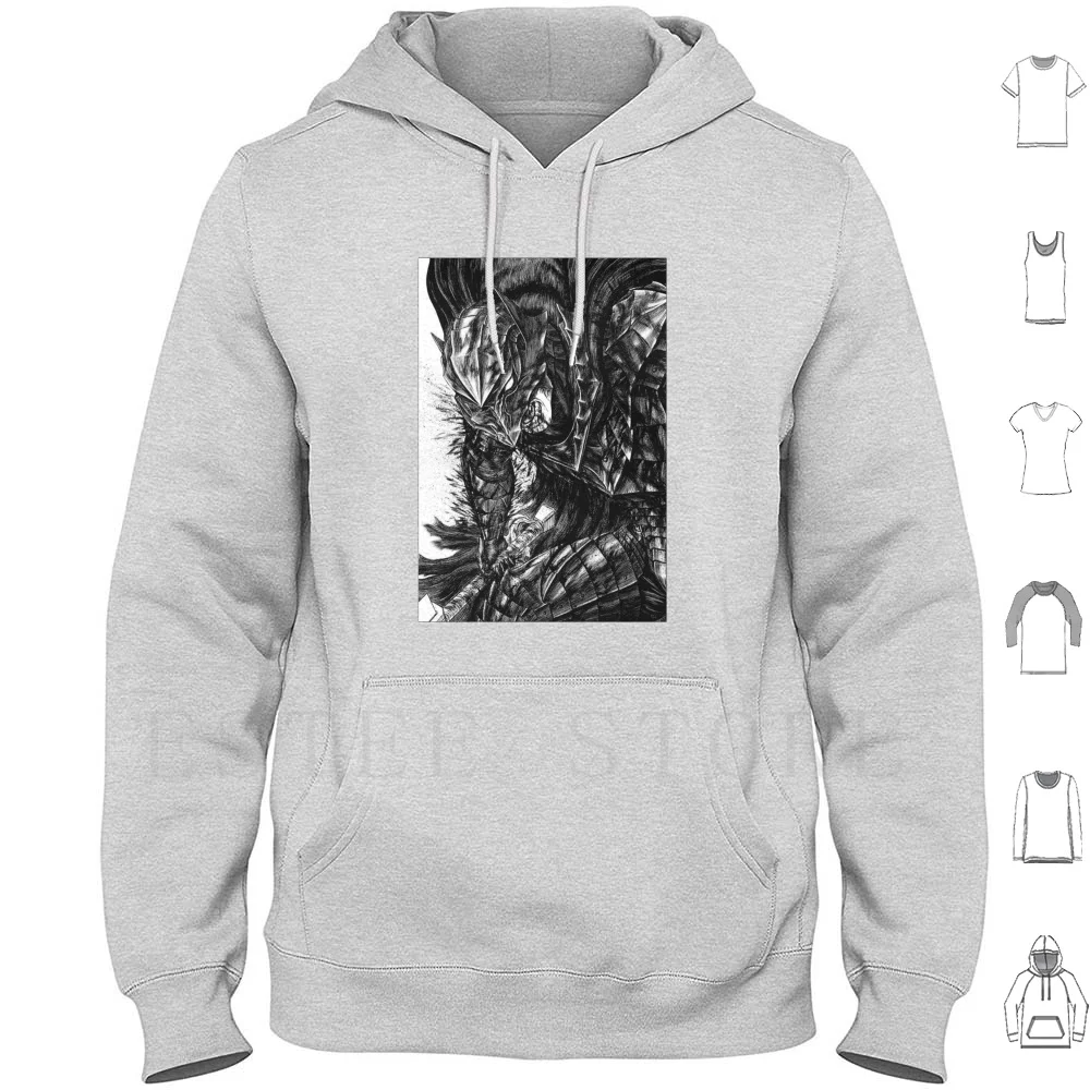 Felpe Con Cappuccio Guts (Berserk) Berserk Anime Myouism Guts Berserk Anime Guts Armor