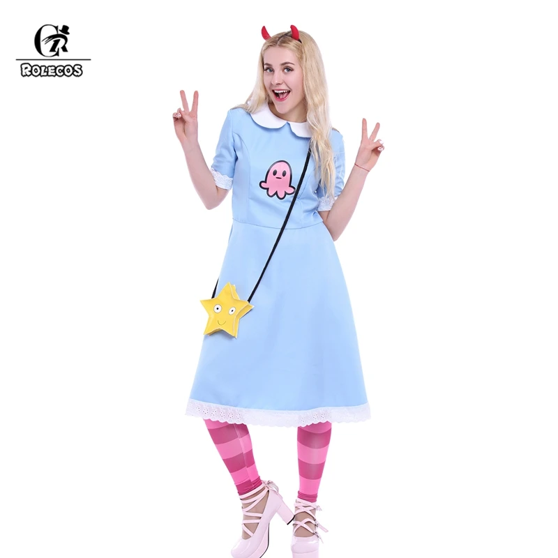 Женский костюм для косплея ROLECOS длинное голубое платье в стиле американского