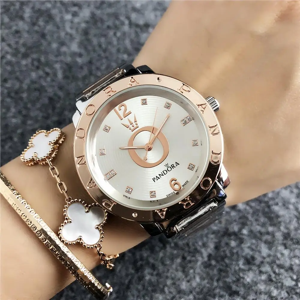 

Luxury brand Quartz Wrist Dress Women Watches Silver Bracelet Ladies Watch Stainless Steel Clock Casual pandoraes Watch P10
