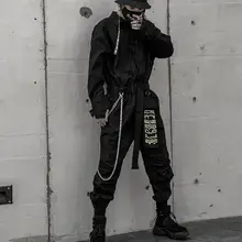 new men's retro casual jumpsuit male European and American personality hip hop pants loose tooling jumpsuit male