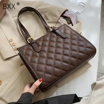 

[BXX] Lingge Small PU Leather Shoulder Bags For Women 2020 Winter Branded Luxury Handbags Trending Fashion Travel Hand Bag HP152