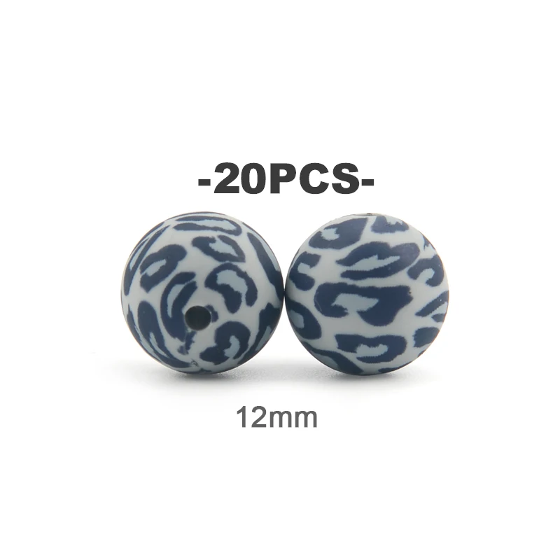 Floral and Leopard Print Silicone Bead Set