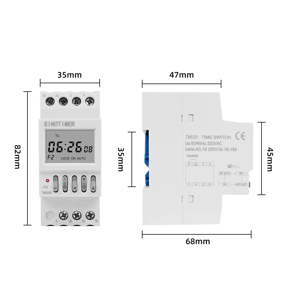 Two Groups Output Separate Control 7 Days Weekly Programmable 2 Channels Timer Switch Time Min. 1 Second Interval Clock Din Rail 5