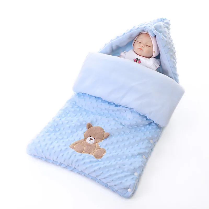Зимние спальные мешки, Детские конверты для коляски, пеленки для новорожденных, зимние Envelonp спальные мешки для детей 0-12 месяцев - Цвет: Blue