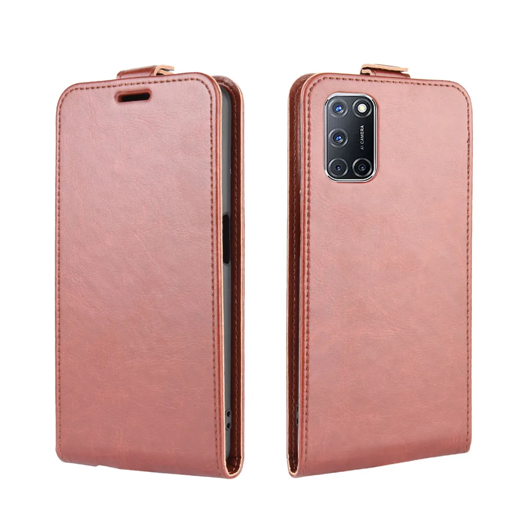 Custodia In Pelle PU Per OPPO A52 / A72 / A92 - Cover Protettiva Rossa Con Motivo Diagonale