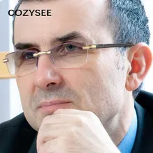 Очки для чтения с защитой от синего излучения, женские очки без оправы, обрезные очки для компьютера, мужские деловые очки с защитой от усталости, бескаркасная Пресбиопия