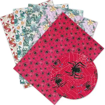 

Diy accessories 30*136cm Christmas Santa Claus Printed Faux Synthetic Leather Sheets for Bow,DIY handmade Materials L446