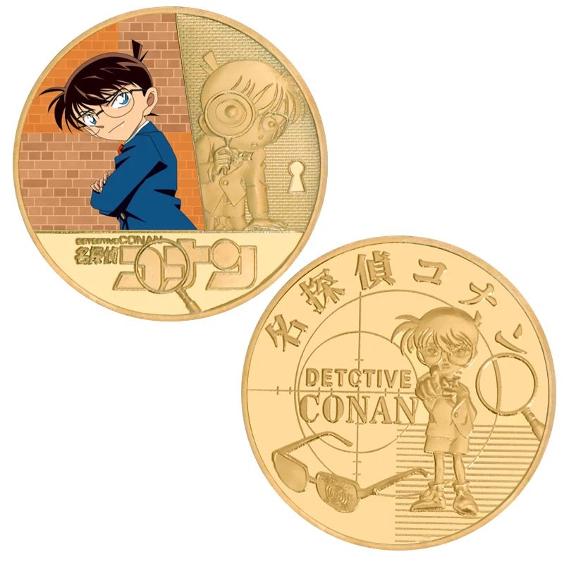 Detective conan 24 K GOLD Surface Metal Coin Collectibles 