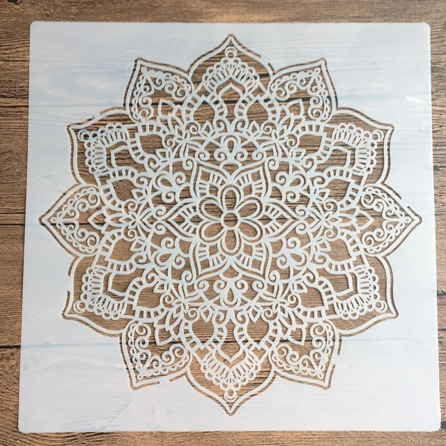 30 * 30cm size diy craft mandala mold for painting stencils stamped photo album embossed paper card on wood, fabric, wall 56