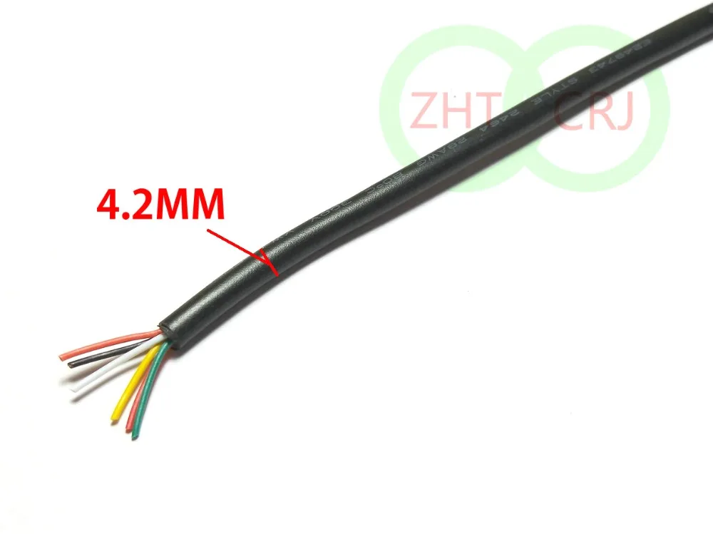 1 Катушка 200 м кабель, 28AWG, 6 ядер, ПВХ кабель 300 в 80 градусов Цельсия кабель