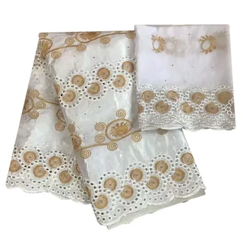 

2019 New arrival Stone african Bazin riche getzner fabric with embroidery lace bazin riche dress material Nigerian style white