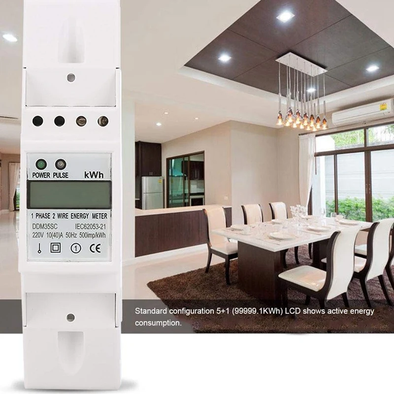 AAAE Top-DDM35SC 10(40) 220 В счетчик энергии, прочный однофазный 2P lcd din-рейка кВтч Ватт час счетчик энергии для дома промышленный