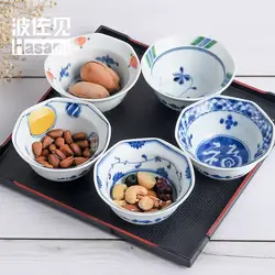 HASAMI импортируется из Японии керамическая посуда окрашивание jin EMI Бянь восьмиугольная маленькая чаша шесть введите с лотком для швабры