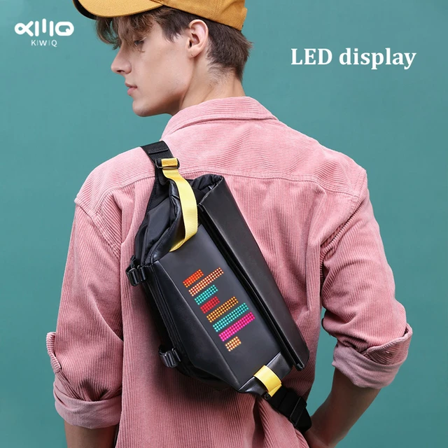 LED akıllı ekran göğüs çantası erkek seyahat omuz çantası özel DIY askılı  çanta spor su geçirmez Crossbody çanta bel çantası kadın - AliExpress