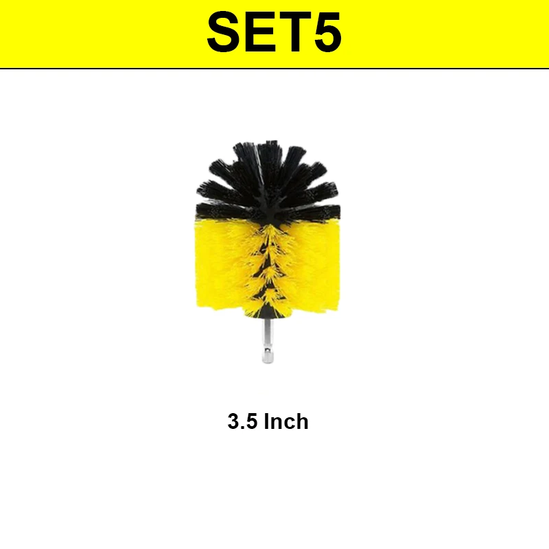 SET5 OTOOLSION Мощность дрель поломоечных щеток насадка в виде щетки щетка для чистки Ванная комната шины для легковых автомобилей ковер Ванна плитка кожи 2/3. 5/4/5 дюймов - Цвет: SET5